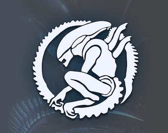 Alien Xenomorph Circle Crest Vinyl Decal