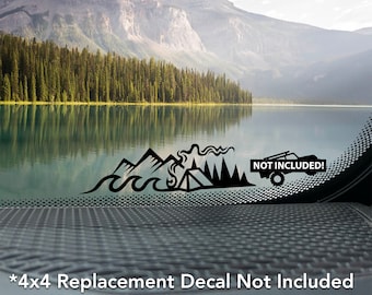 Mountain Waves - For 4x4 Off-road and Car Windshields Vinyl Decal, Outdoor Adventure Decal