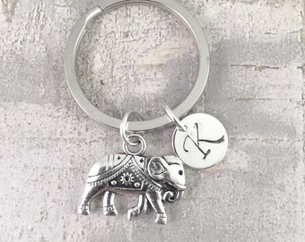 Elephant charm keychain, best friend keychain, good luck elephant, gift for her, friend gift, mother gift, daughter gift