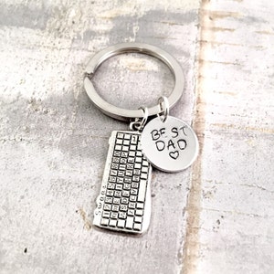 Best Dad Keychain, Father's day keychain, Computer Science, Keyboard charm, geeky keychain, for dad keychain, techy keychain, I. T. Keychain image 1