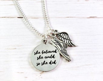 Running shoe Necklace, Track necklace, Cross Country necklace, running necklace, Charm Necklace, Running Shoe, Angel Wing