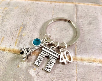 40th birthday Keychain, paris, Eiffel Tower keychain, 50th birthday, girls trip, 30th birthday keychain, Paris is always a good idea key