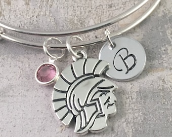 Spartan bracelet, Gladiator Charm bracelet, Graduation Bracelet, College charm, MSU Spartans Charm, High School Mascot Charm