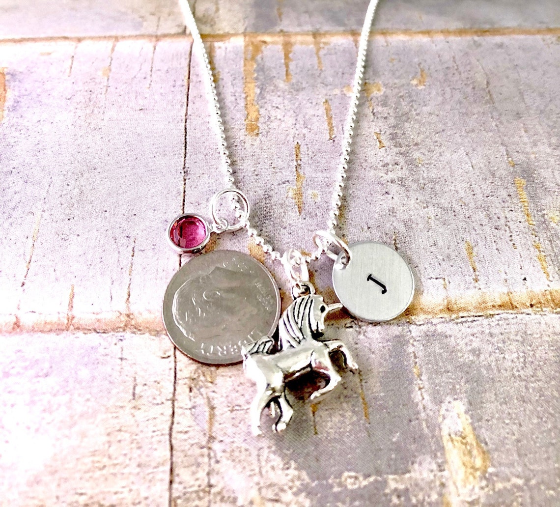 Unicorn necklace personalized Clearance