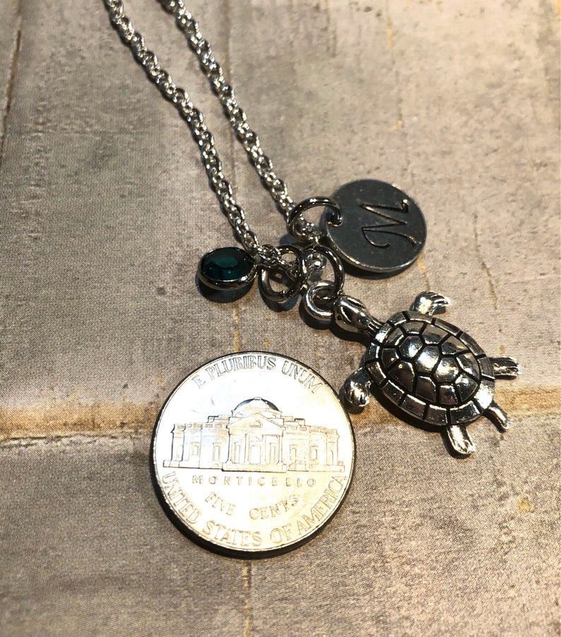 Turtle Necklace Turtle Charm Necklace Silver Turtle Etsy