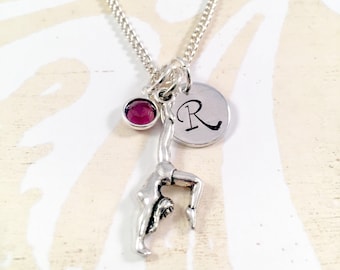 Gymnast Charm Necklace, little girl jewelry, charm necklace, gymnastics gift, birthday gift, team gift, for teen girl, acrobat, cheer