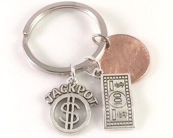 Lucky Lotto Scratcher, Lottery keychain, Money keychain, Jackpot Keychain, Lottery scratcher, Lottery charm, Partners in Crime, unique gift