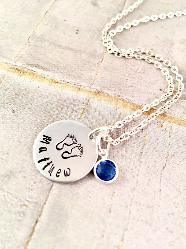 Baby Name Necklace New Mom Necklace Child Memorial Gift Etsy
