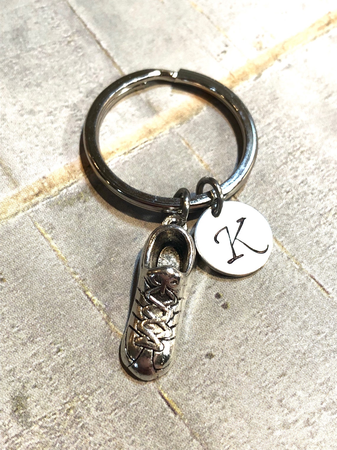 Running shoe keychain running charm marathon runner couch Etsy