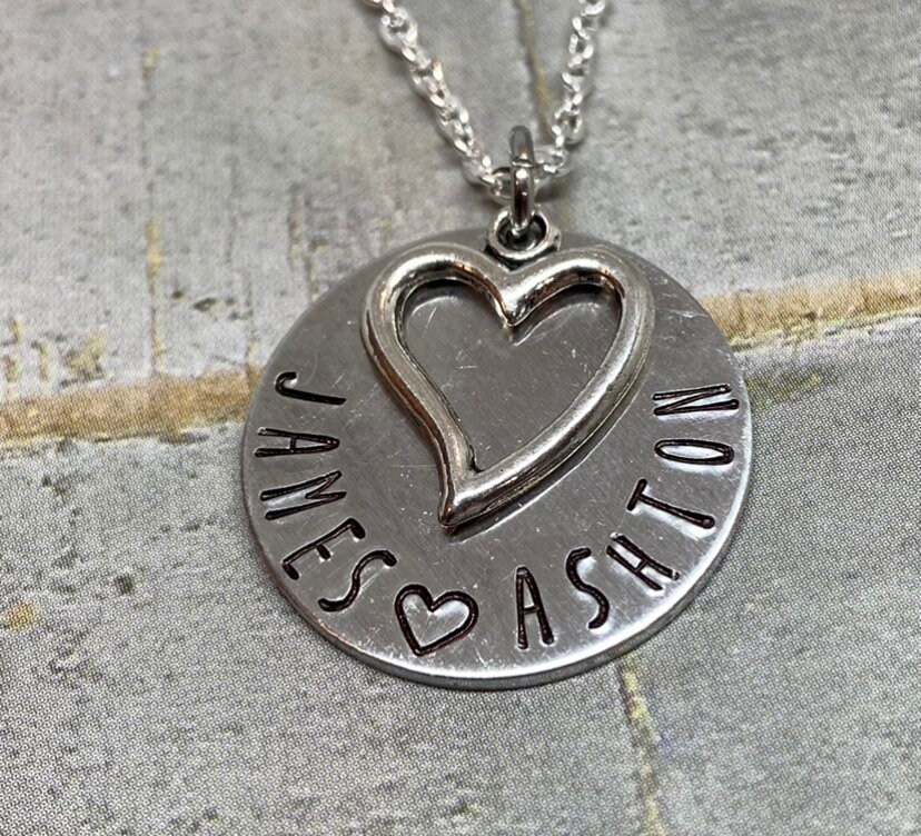 Mothers Necklace, Personalized Heart Necklace, Name necklace, mothers…