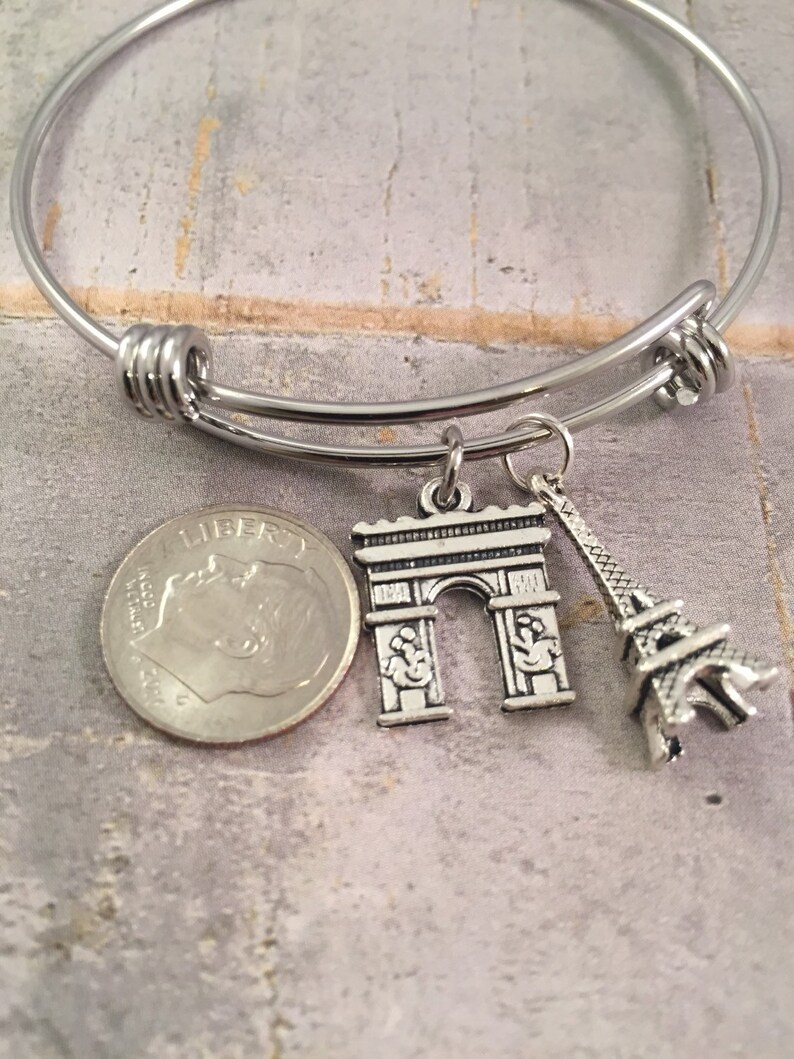 Eiffel Tower Bracelet Charm Bracelet Paris Bracelet Arc De Etsy