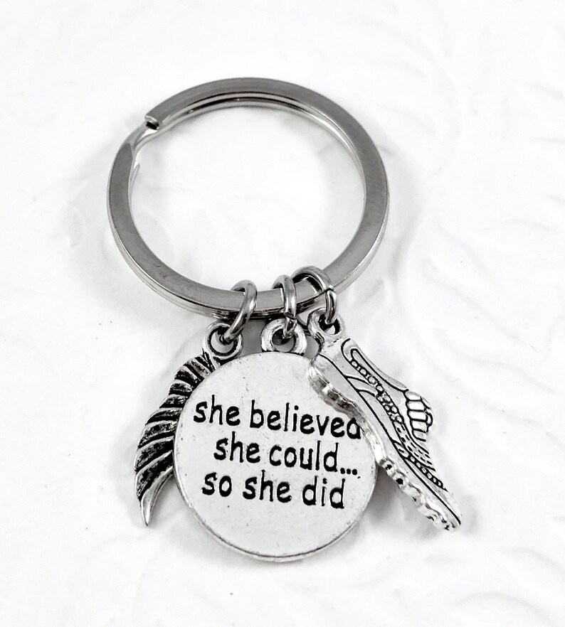 Running shoe keychain running keychain marathon keychain 5K Etsy