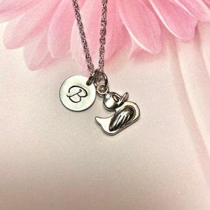 Duck necklace, rubber ducking charm, little duck necklace, little girl jewelry, duck charm, small duck,