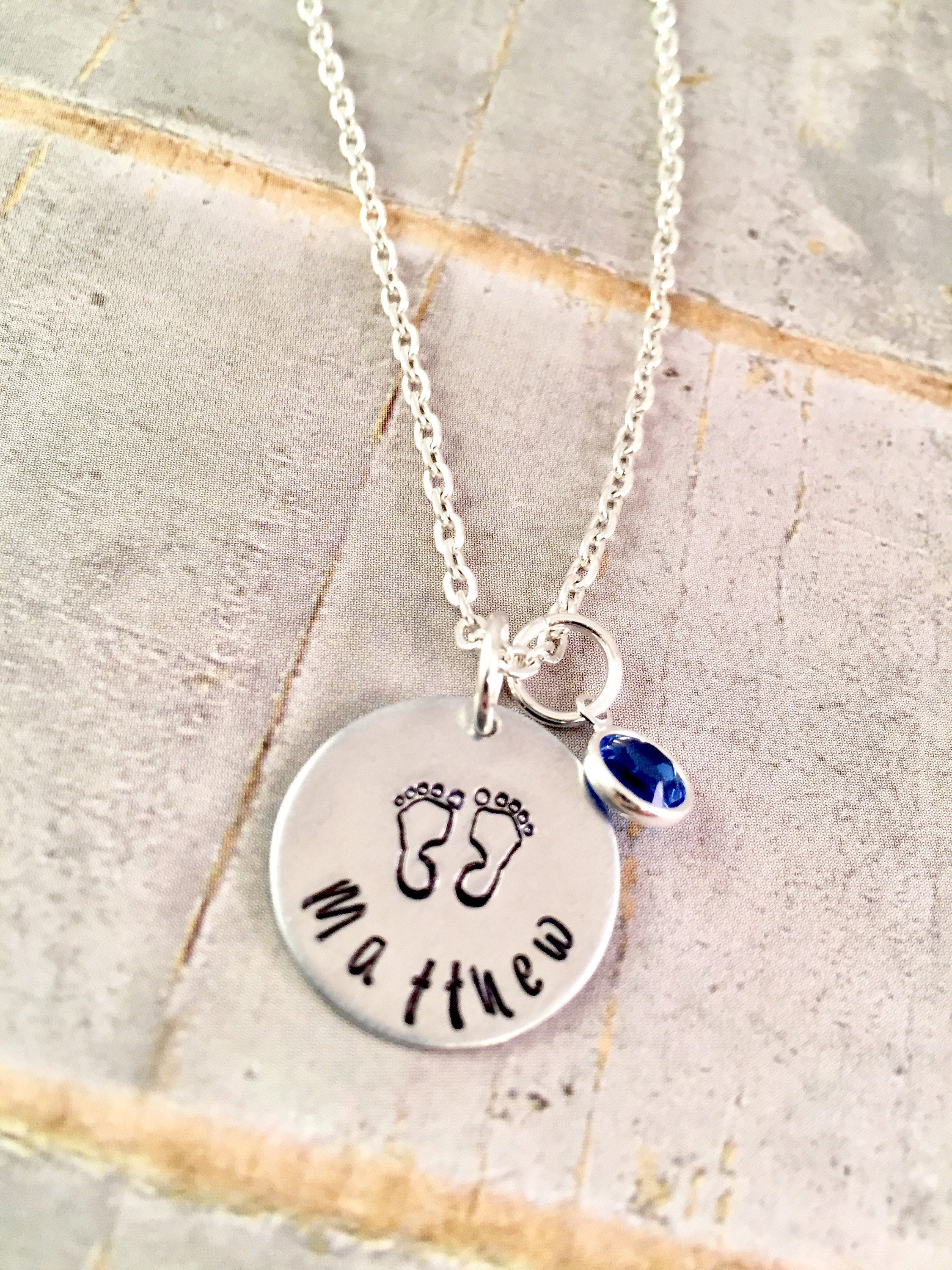 Baby Name Necklace New Mom Necklace Child Memorial Gift Etsy