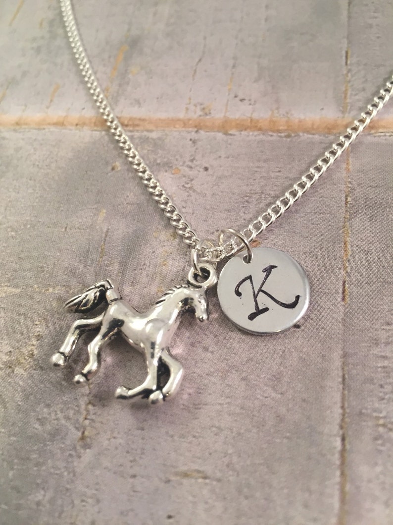 Horse Charm Necklace Personalized Charm Necklace Pony Charm Etsy