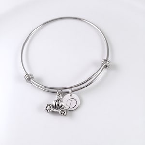 Personalized Princess bracelet, Cinderella charm Bracelet, Carriage Charm bracelet, for her, birthday gift, adjustable image 2