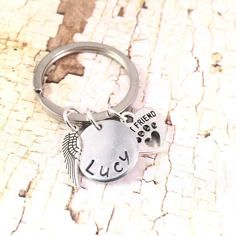 Pet Memorial Keychain Dog Memorial Pet Sympathy Keyring Dog Etsy