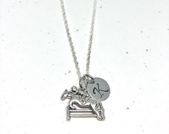 Horse charm necklace, personalized charm necklace, pony charm, jumper horse charm, little girl necklace, friend gift, daughter gift