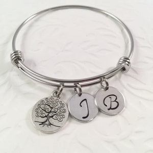 Family Tree Bracelet, Initial Bracelet, Mothers Day Gift, Mother's bracelet, For Grandma, Name bracelet, Sister, New Mom, personalized zdjęcie 3