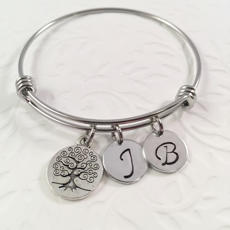 Family Tree Bracelet Initial Bracelet Mothers Day Gift Etsy