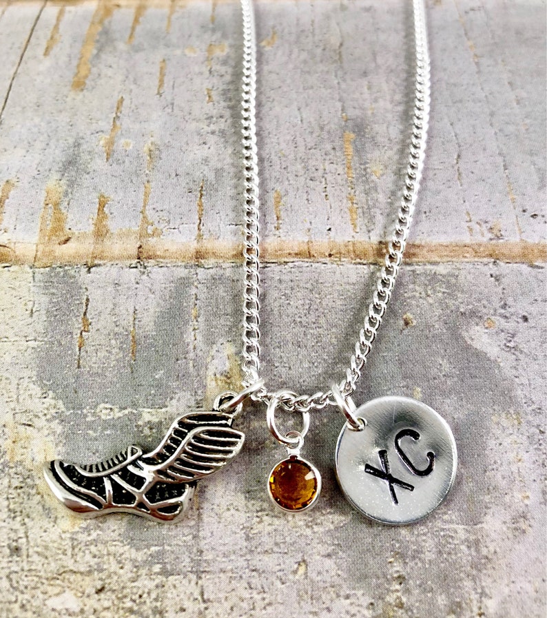 Track Shoe Charm Necklace Track and Field Necklace XC Cross Etsy