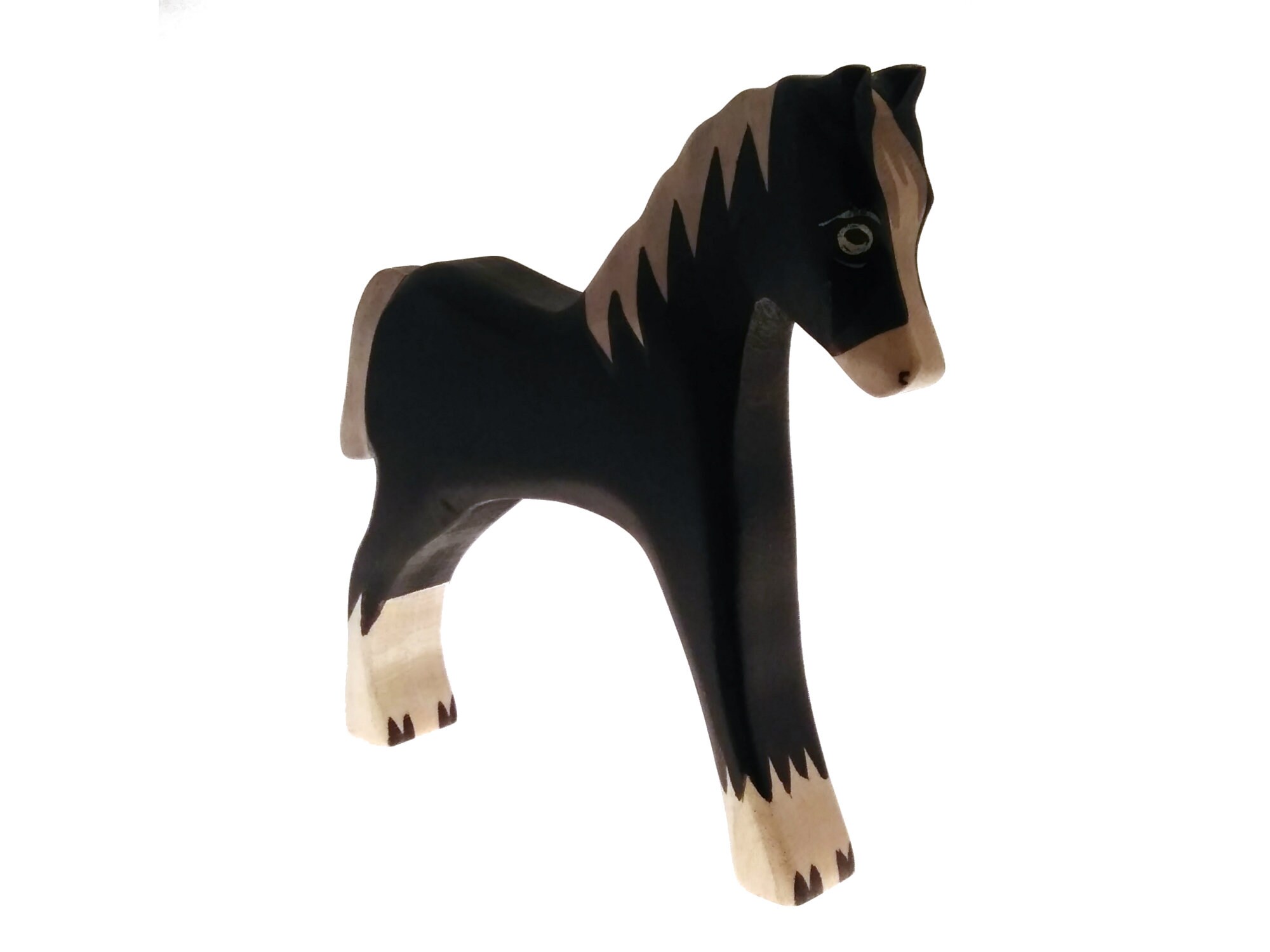Wooden Animal Toy Horse Handpainted Wood Figurine Etsy