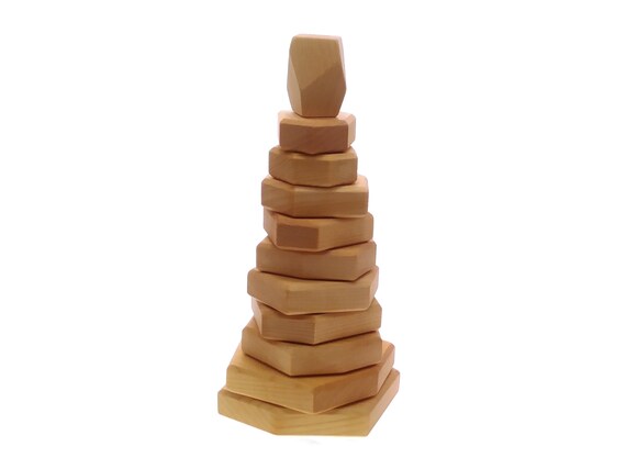 natural wood stacking toy