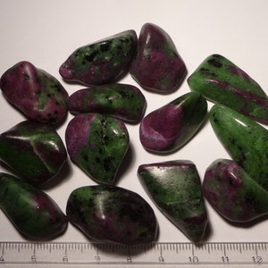 13 RUBY - ZOISITE tumbled stones (100 grams) Ruby Zoisite Tumbled, Tanzania #2