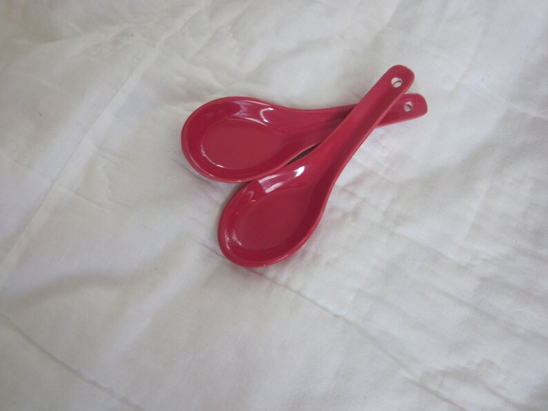 RED SPOONS Soup or Taster