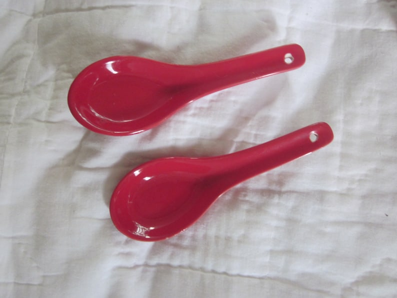 RED SPOONS Soup or Taster