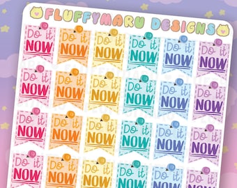 Do It Now Flag || Planner Stickers, Cute Stickers for Erin Condren (ECLP), Filofax, Kikki K, Etc. || DPS224