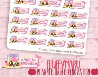 Planer unter Renovierung Fluffymaru || Sticker, süße Aufkleber für Erin Condren (ECLP), Filofax, Kikki K, etc. || DPS150