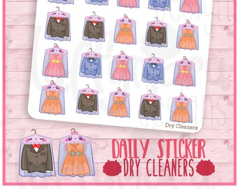 Dry Cleaners || Planner Stickers, Cute Stickers for Erin Condren (ECLP), Filofax, Kikki K, Etc. || DPS247