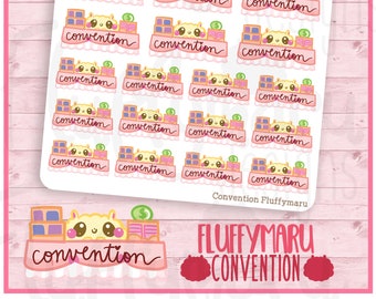 Fluffymaru Convention || Planner Stickers, Cute Stickers for Erin Condren (ECLP), Filofax, Kikki K, Etc. || SFS227