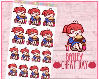 Bailey Cheat Day || Planner Stickers, Cute Stickers for Erin Condren (ECLP), Filofax, Kikki K, Etc. || B31