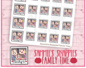 Sammie's Snappies Family Time || Planner Stickers, Cute Stickers for Erin Condren (ECLP), Filofax, Kikki K, Etc. || SFS44