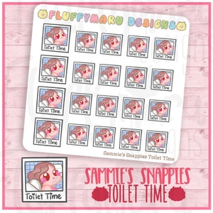 Sammie de Snappies Toilet tijd || Planner Stickers, leuke Stickers voor Erin Condren (ECLP), Filofax, Kikki K, enz. || SFS199