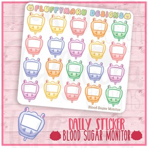 Blutzucker Monitor || Planner Sticker, süße Sticker für Erin Condren (ECLP), Filofax, Kikki K, Etc. || DPS268