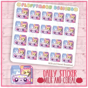 Leche y cereal // Planner Pegatinas, pegatinas lindas para Erin Condren (ECLP), Filofax, Kikki K, Etc. // DPS273