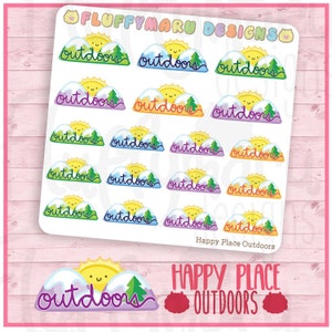 Glücklicher Ort im freien || Sticker, süße Sticker für Erin Condren (ECLP), Filofax, Kikki K, etc.. || HP16