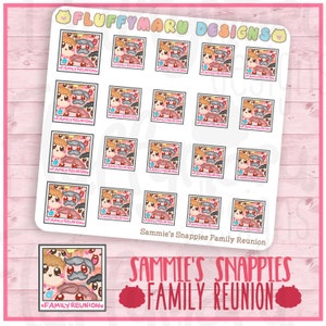 Sammie's Snappies Family Reunion // Planner Stickers, Cute Stickers for Erin Condren (ECLP), Filofax, Kikki K, Etc. // SFS45