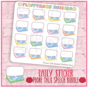 Telefoon Talk tekstballon || Planner Stickers, leuke Stickers voor Erin Condren (ECLP), Filofax, Kikki K, enz. || DPS248