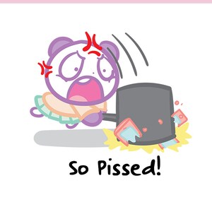 P en colère * ssed Mimi Panda || Planner Stickers, Stickers mignons pour Erin Condren (ECLP), Filofax, Kikki K, etc.. || MTP51