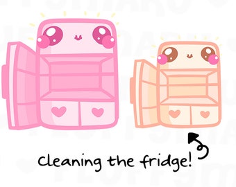 Clean Refrigerator Time  || Planner Stickers, Cute Stickers for Erin Condren (ECLP), Filofax, Kikki K, Etc. || DPS161