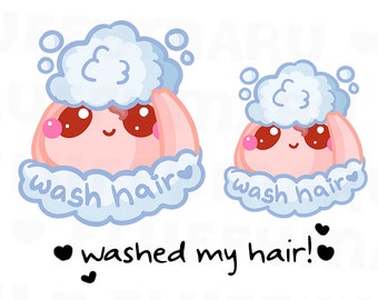 Wash Hair Time Sammie || Planner Stickers, Cute Stickers for Erin Condren (ECLP), Filofax, Kikki K, Etc. || SFS110