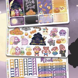 Happy Halloween Planner Kit || Planner Stickers, Cute Stickers for Erin Condren (ECLP), Filofax, Kikki K, Etc. || PKS08