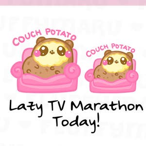 Lazy Couch Potato Fluffymaru Pegatinas del planificador, pegatinas lindas para Erin Condren (ECLP), Filofax, Kikki K, Etc. SFS137