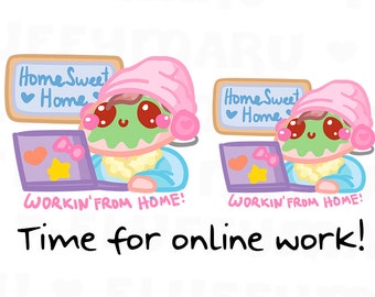 Work From Home Sammie || Planner Stickers, Cute Stickers for Erin Condren (ECLP), Filofax, Kikki K, Etc. || SFS114