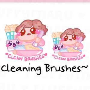 Clean Makeup Brushes Sammie Planner Stickers, Cute Stickers for Erin Condren ECLP, Filofax, Kikki K, Etc. SFS125 image 1