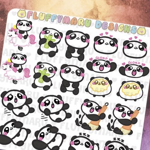 Panda Deco Sticker Set || Planner Stickers, leuke Stickers voor Erin Condren (ECLP), Filofax, Kikki K, enz. || DS17